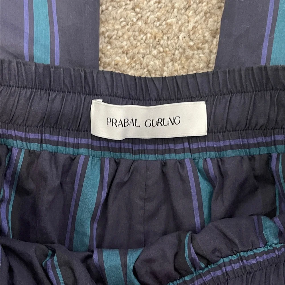 Prabal Gurung Navy and Teal Striped Trousers, Size 0, EUC - Picture 4 of 7